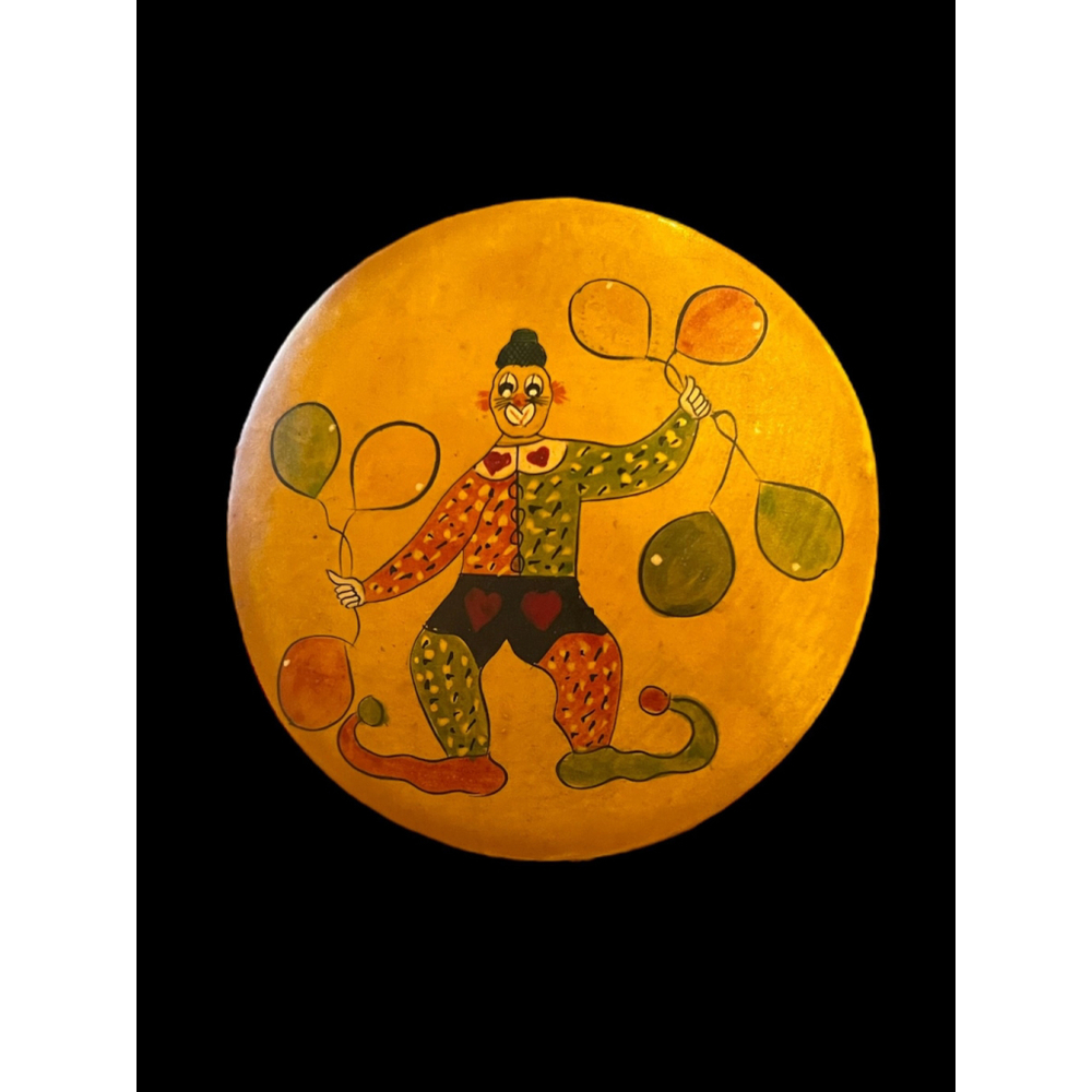 Vintage Handcrafted Laquered Clown Trinket Box Unique Hand painted Gift - Picture 4 of 10